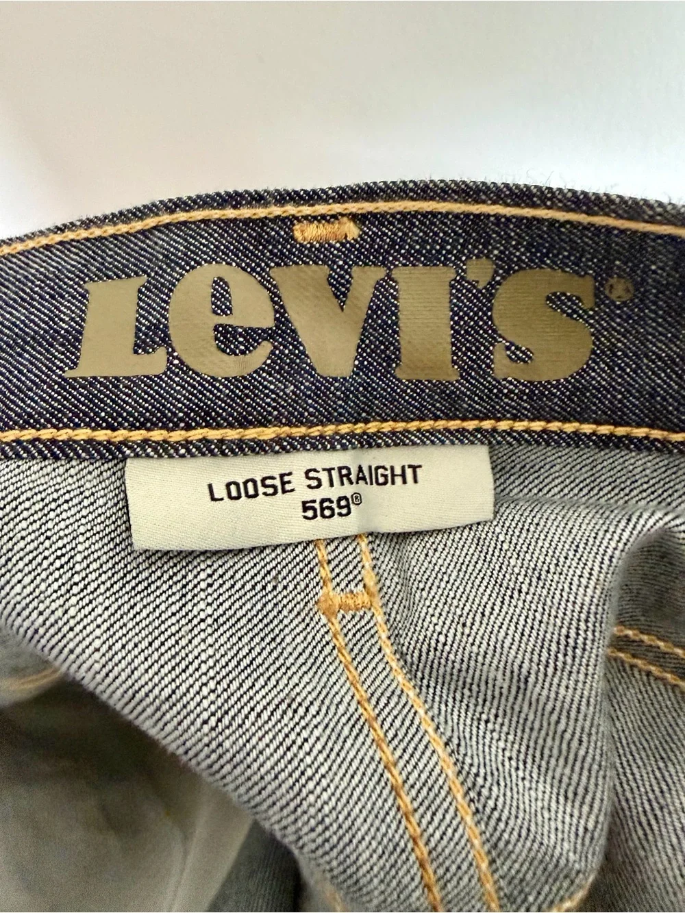 Levi's 569 Loose Straight Fit Jeans in Dark Blue Denim 34W x 34L 100% Cotton